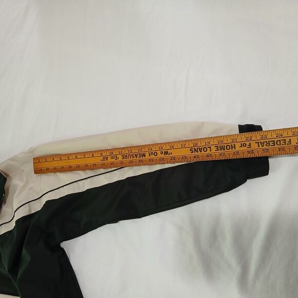 Kenpo Men's Small Full-Zip Windbreaker Cream/Black Long-Sleeved Adjustable Hem - Picture 8 of 11